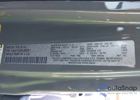 2023 Jeep Gladiator High Altitude 4X4 from USA, damaged, VIN 1C6HJTFG9PL550321